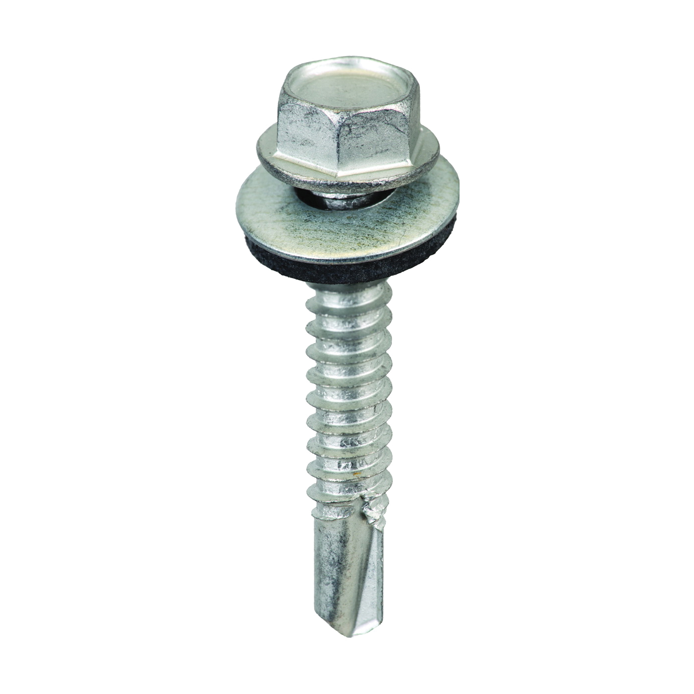 SW-MM1412G250 Screw, #14 Thread, Hex Drive, Self-Drilling, Self-Tapping Point, Galvanized Steel, 250/BAG