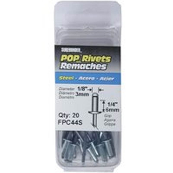 Surebonder FPC44S Blind Rivet, Short, 1/4 in L, Steel