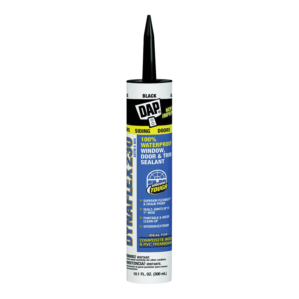 DAP 18280 Premium Sealant, Black, 1 day Curing, 40 to 100 deg F, 10.1 oz Cartridge