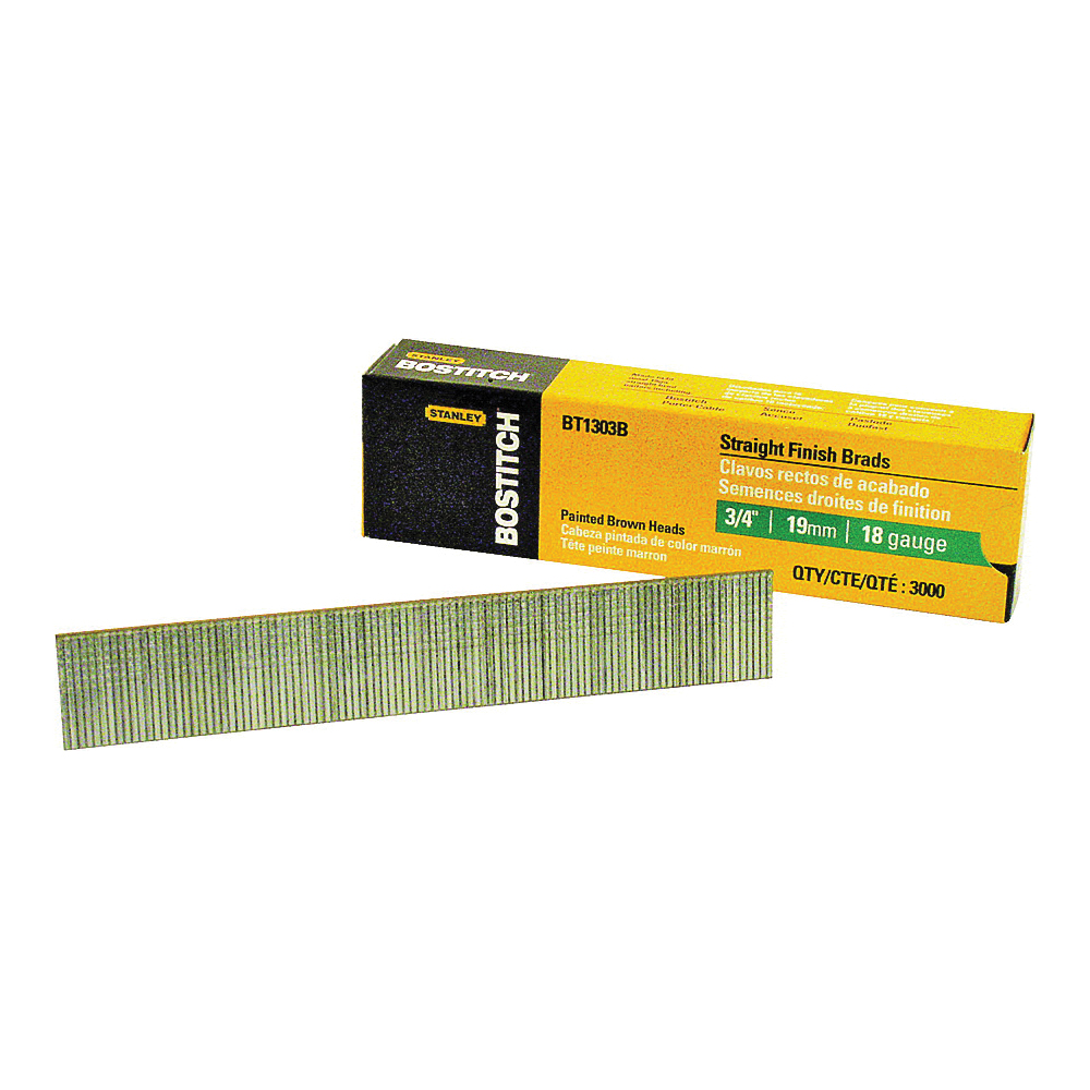 BT1303B Nail, 3/4 in L, 18 Gauge, Steel, Coated, Brad Head, Smooth Shank