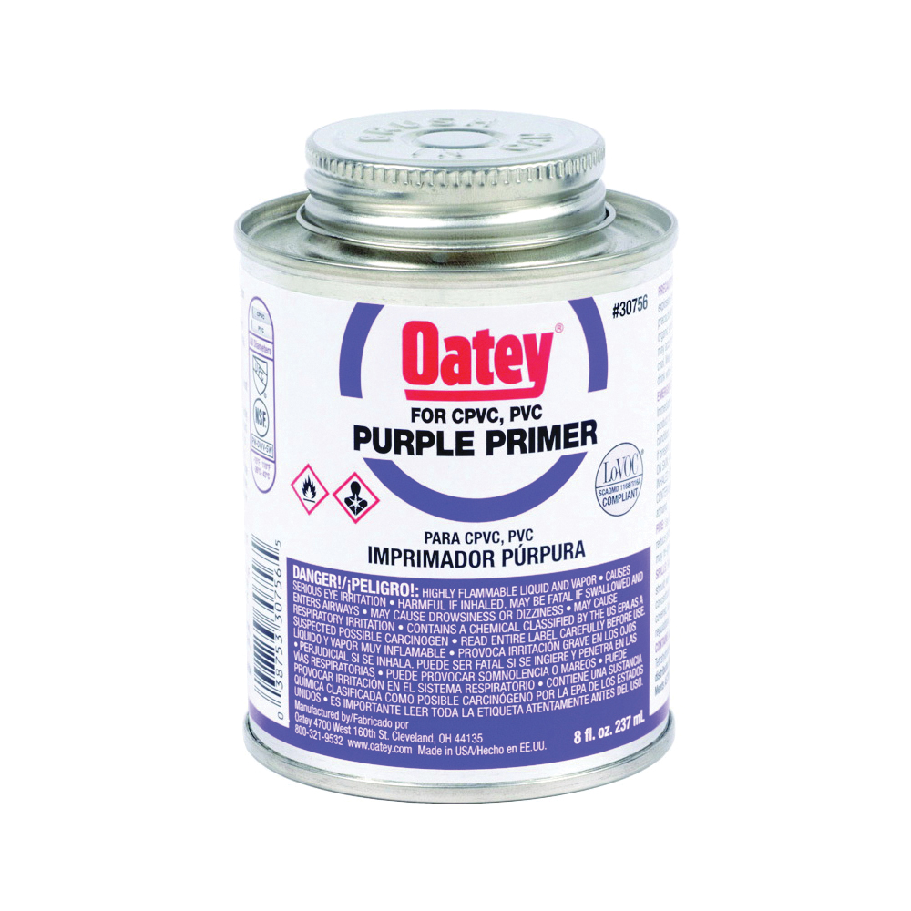 Oatey 30756 Primer, Liquid, Purple, 8 oz Pail - 1