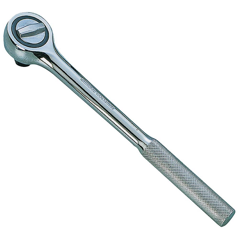 RH6020 Ratchet Handle with Cap, 19 in OAL, Chrome