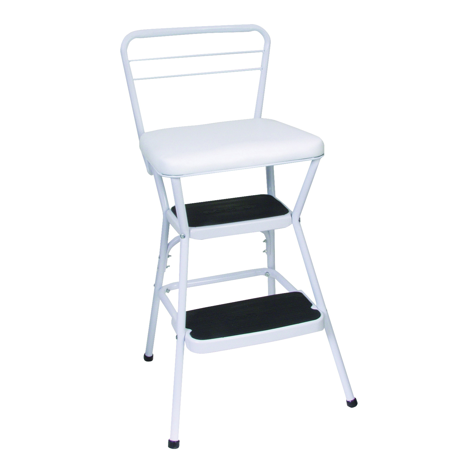 11130WHT Counter Chair/Step Stool with Lift-up Seat, 33.858 in H, 225 lb, Steel, White