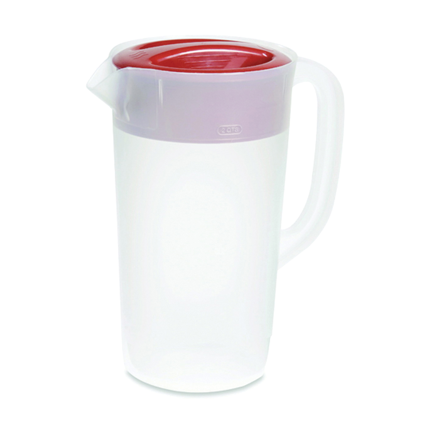 Rubbermaid 1777154 Pitcher, 2.25 qt Capacity, Plastic, Clear/Red - 1