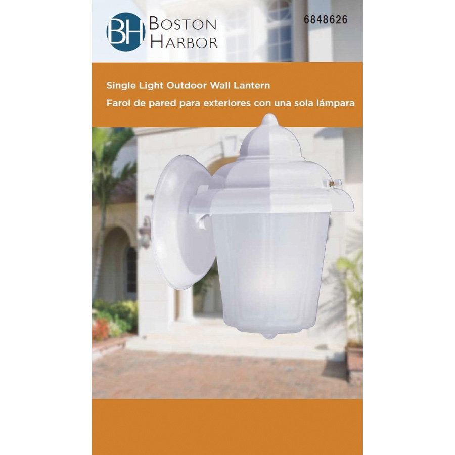 Boston Harbor AL9002H-4-3L Single Light Outdoor Wall Lantern, White - 3