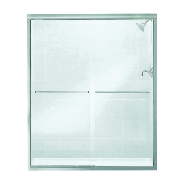 Sterling 5475-59S-G05 Shower Door, Clear Glass, Tempered Glass, Frameless Frame, Aluminum Frame, Stainless Steel - 2