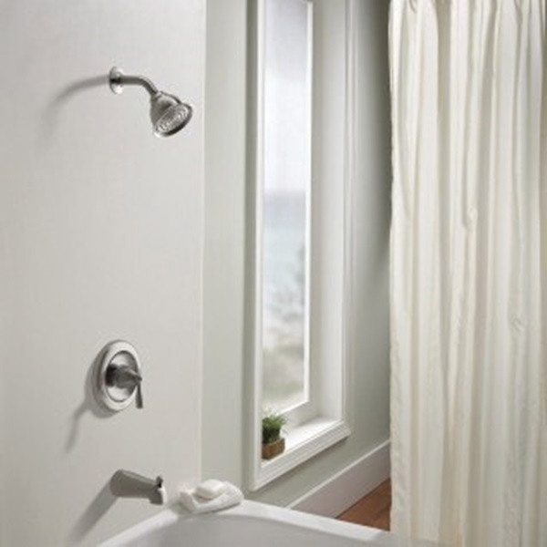 Moen Banbury 82910SRN Tub/Shower Faucet, Standard Showerhead, 1.75 gpm Showerhead, 1 Spray Settings, 1-Handle - 2