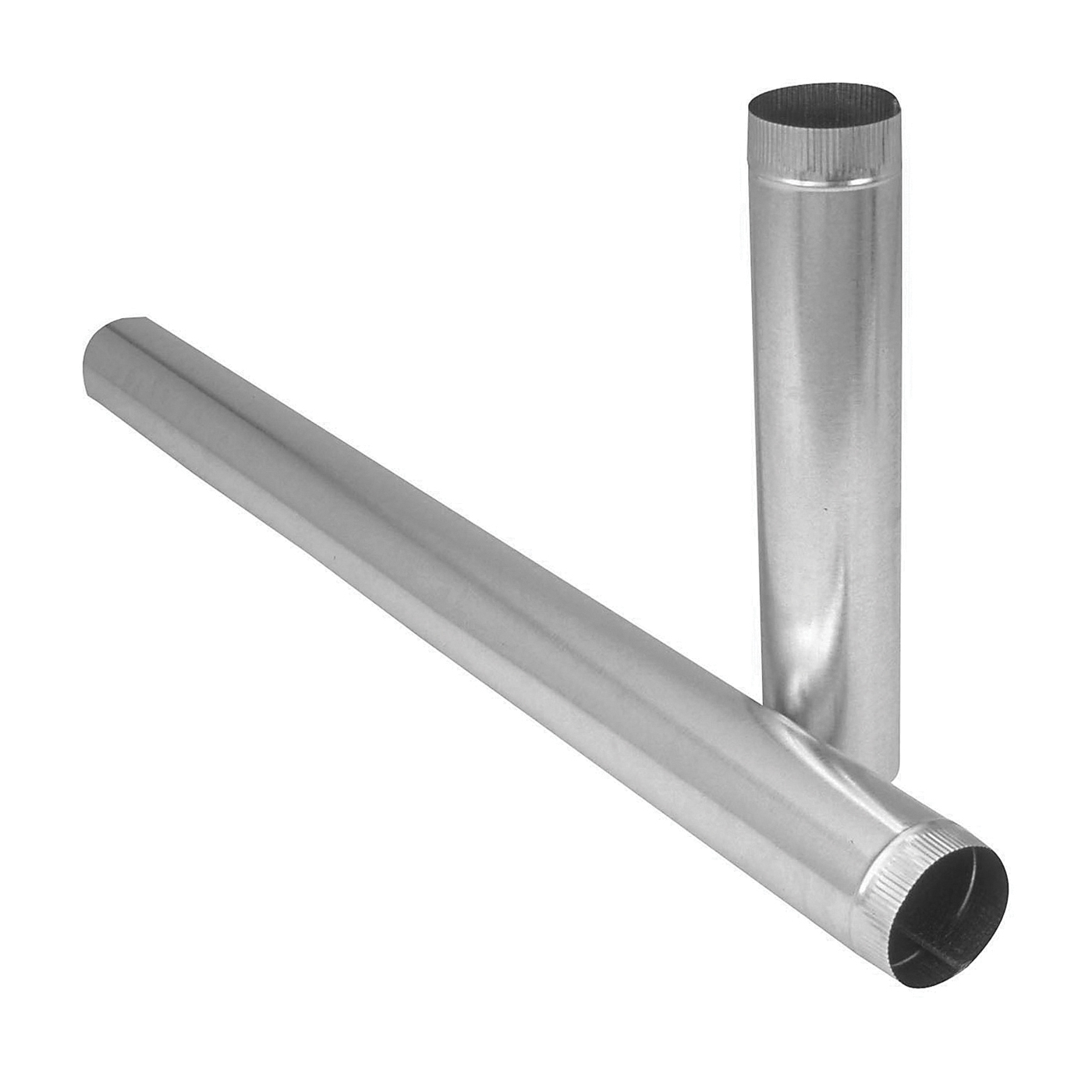 Imperial GV0355 Duct Pipe, 4 in Dia, 24 in L, 26 Gauge, Galvanized Steel, Galvanized