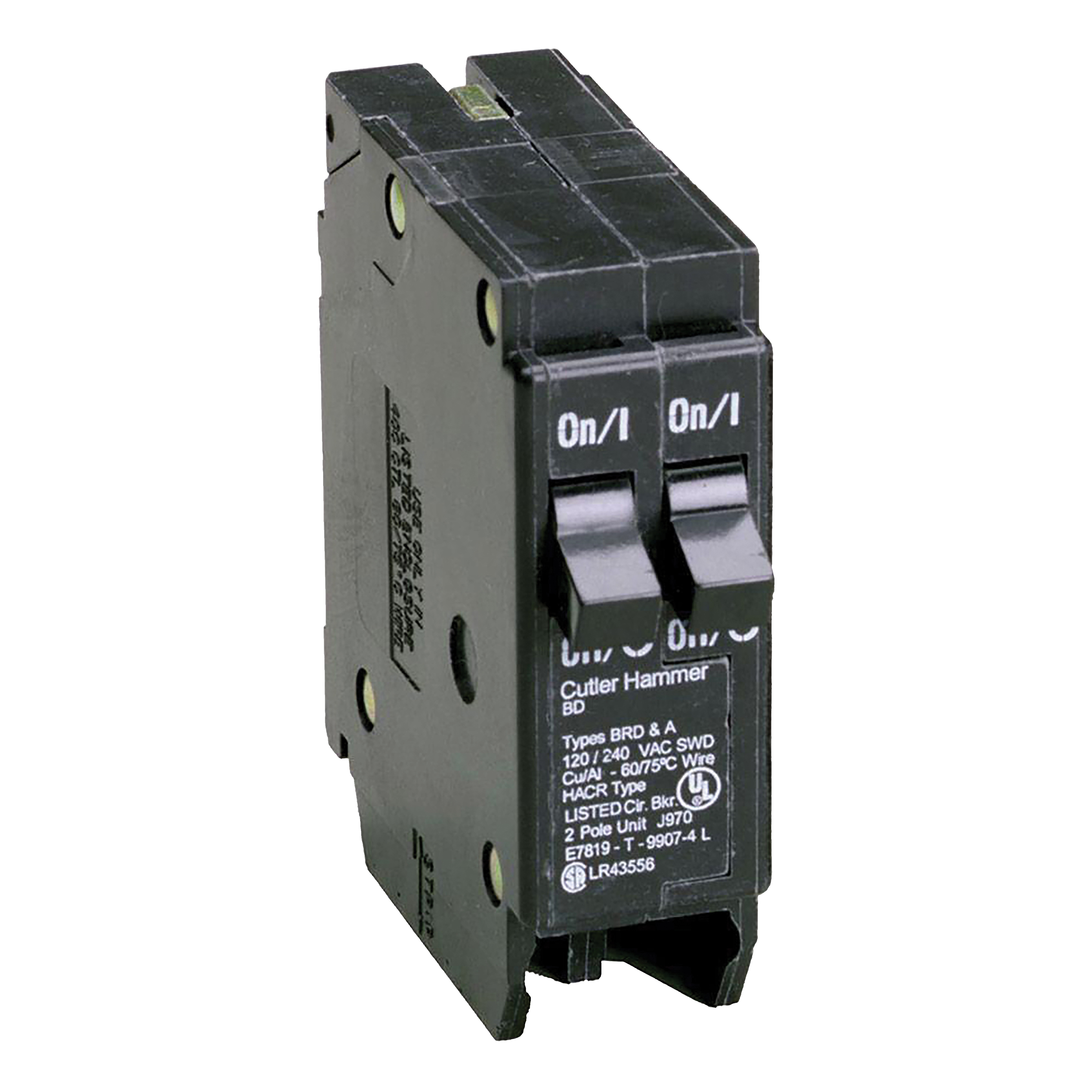 BD1515 Circuit Breaker with Rejection Tab, Duplex, 15 A, 1 -Pole, 120 V, Instantaneous Trip