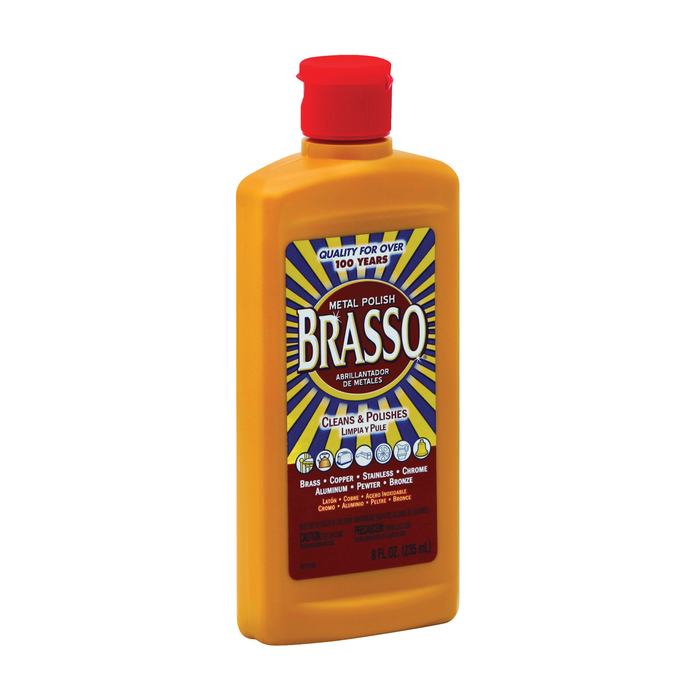 Brasso 2660089334 Metal Polish, 8 oz Bottle, Liquid, Ammo
