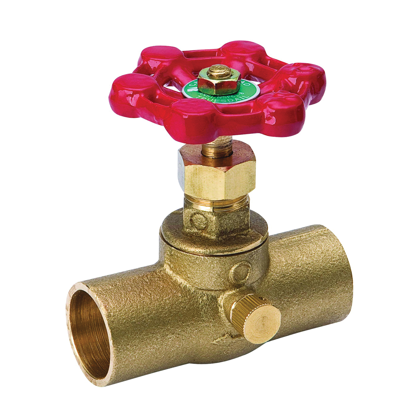 105-603NL Stop and Waste Valve, 1/2 in Connection, Compression, 125 psi Pressure, Brass Body