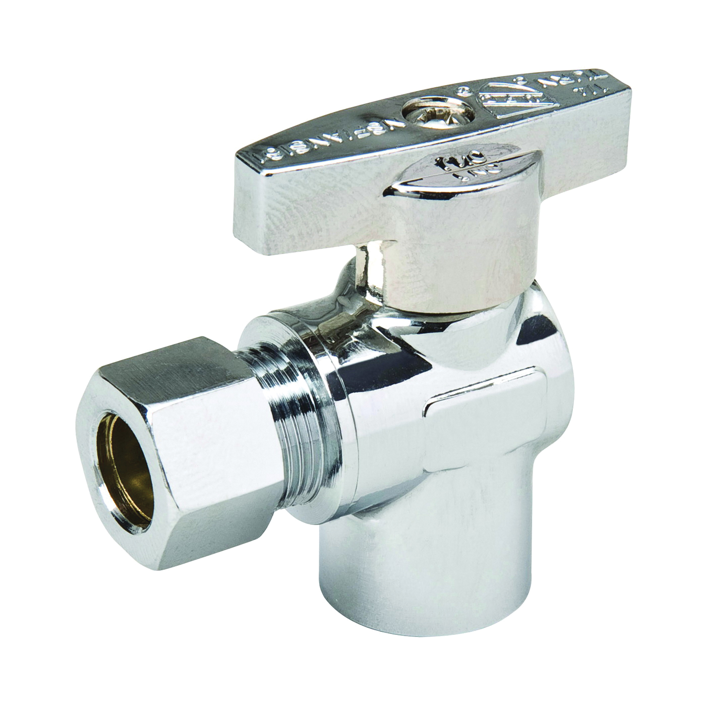 190-232HC Stop Valve, 1/2 x 3/8 in Connection, Compression x FIP, 125 psi Pressure, Brass Body