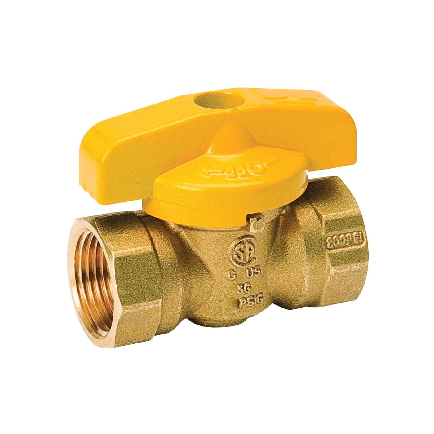 ProLine Series 210-522RP Gas Ball Valve, 3/8 in Connection, FPT, 200 psi Pressure, Manual Actuator, Brass Body