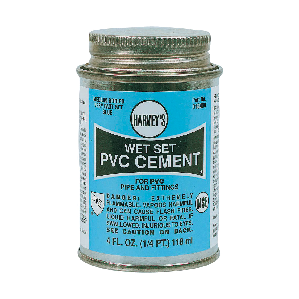 018400-24 Solvent Cement, 4 oz Can, Liquid, Blue