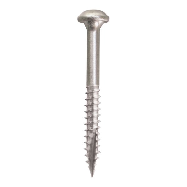 SML-F125 - 100 Pocket-Hole Screw, #7 Thread, 1-1/4 in L, Fine Thread, Maxi-Loc Head, Square Drive, Carbon Steel, 100/PK