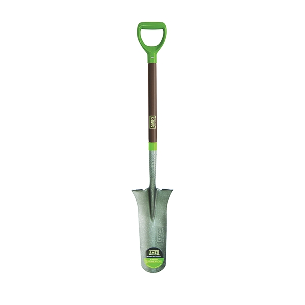 AMES 2531900 Drain Spade, 8-1/8 in W Blade, Steel Blade, Fiberglass Handle, D-Shaped Handle - 2