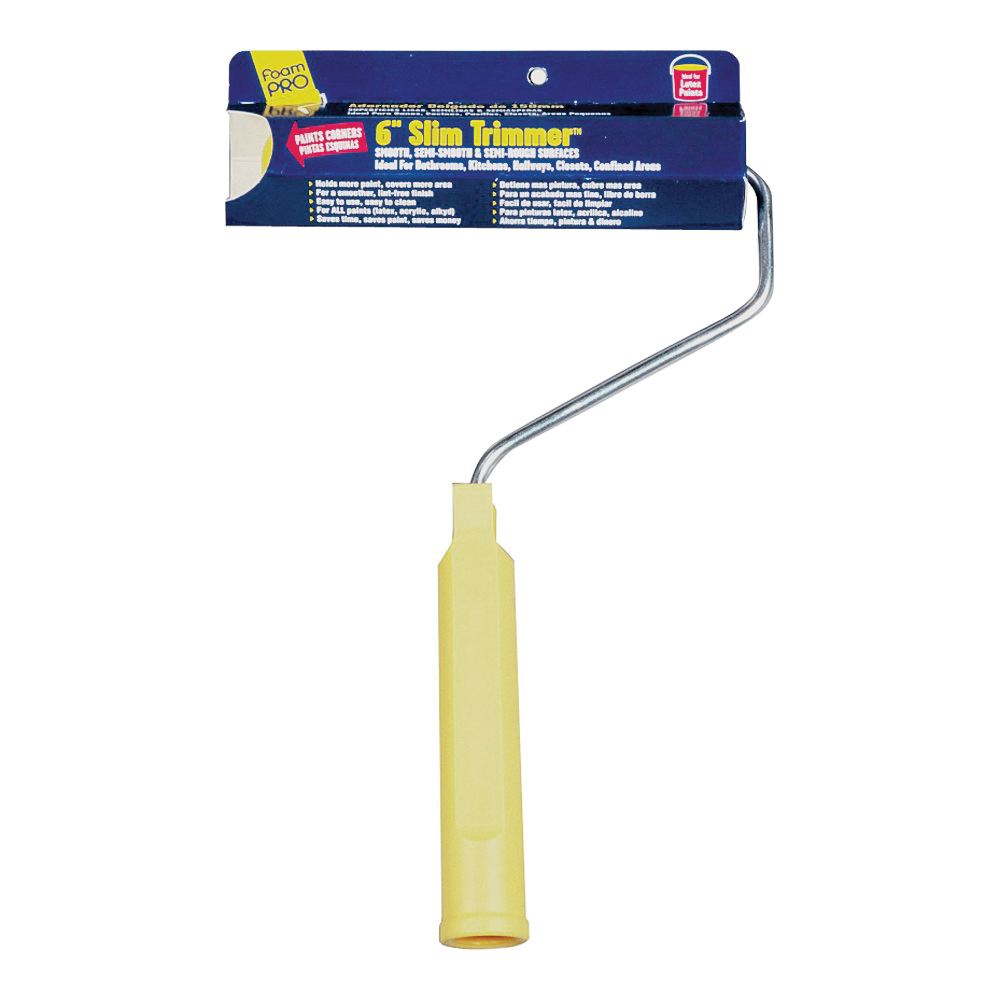 75 Slim Trimmer Roller, 12 in L Handle, Foam Cover, 6 in L Roller