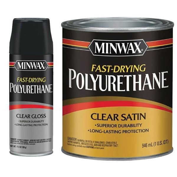 33055 Polyurethane Paint, Semi-Gloss, Liquid, Clear, 326 g, Aerosol Can