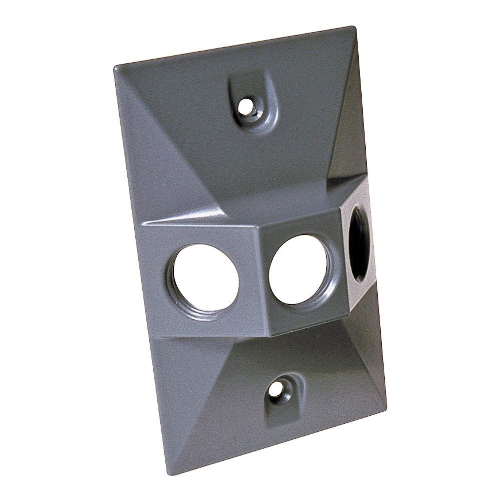 5189-0 Cluster Cover, 4-19/32 in L, 2-27/32 in W, Rectangular, Zinc (Metal), Gray, Powder-Coated