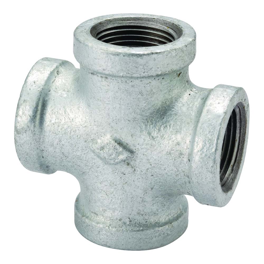 PPG180-40 Pipe Cross, 1-1/2 in, Female, Malleable Iron, 40 Schedule, 300 psi Pressure