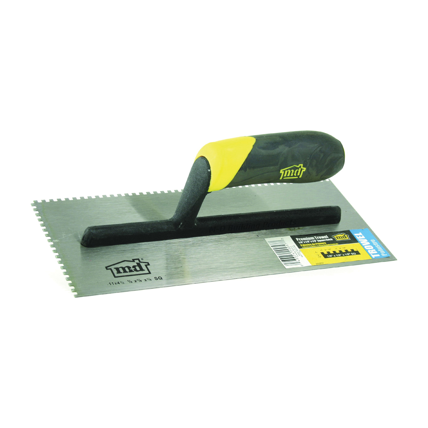 20057 Tile Installation Trowel, 1/8 in W x 1/8 in D Notch, 11 in L, 4-1/2 in W, Square Notch, Comfort Grip Handle