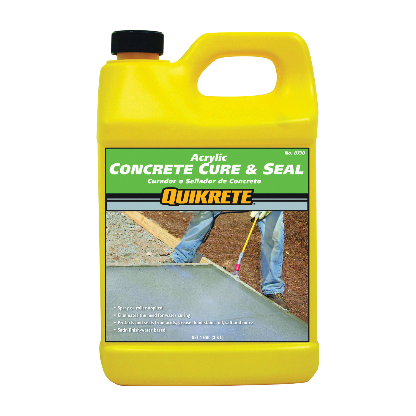 Quikrete 873003 Acrylic Concrete Cure and Seal, White, Liquid, 1 gal Bottle - 1
