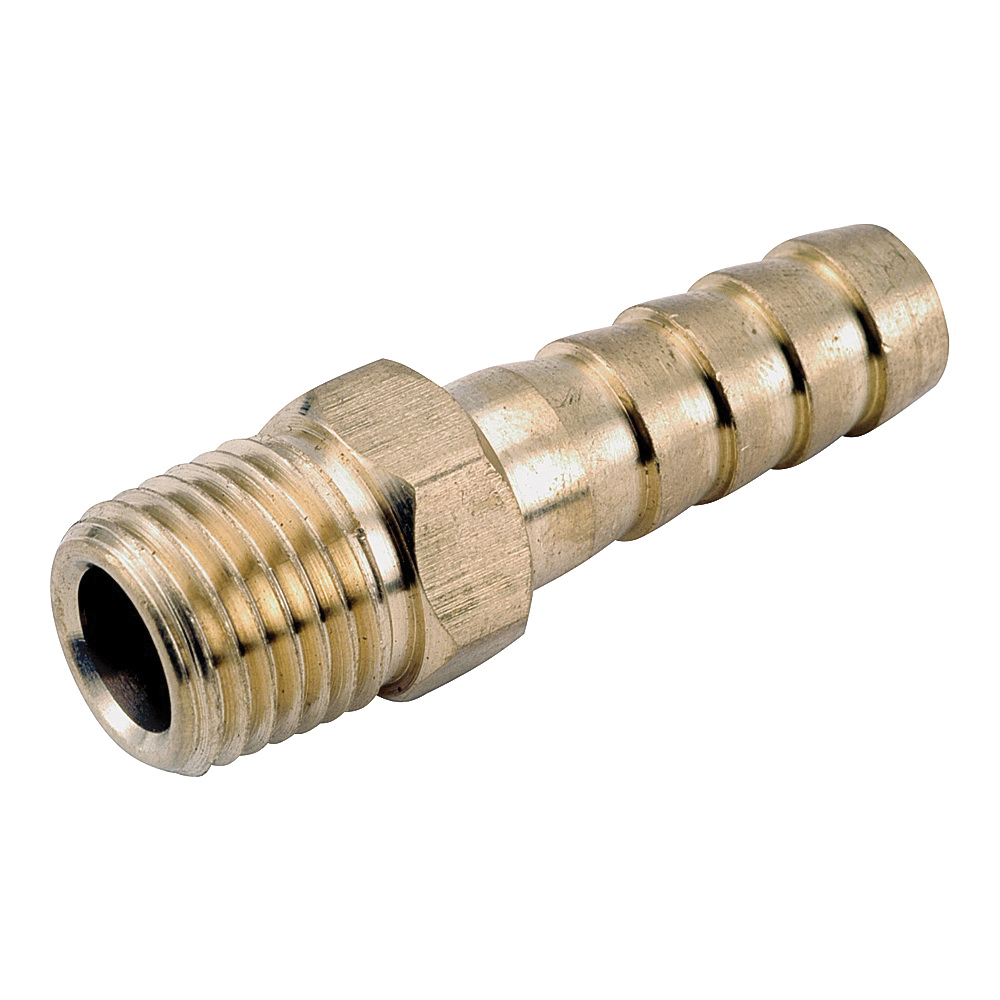 129 Series 757001-0406 Hose Adapter, 1/4 in, Barb, 3/8 in, MPT, Brass