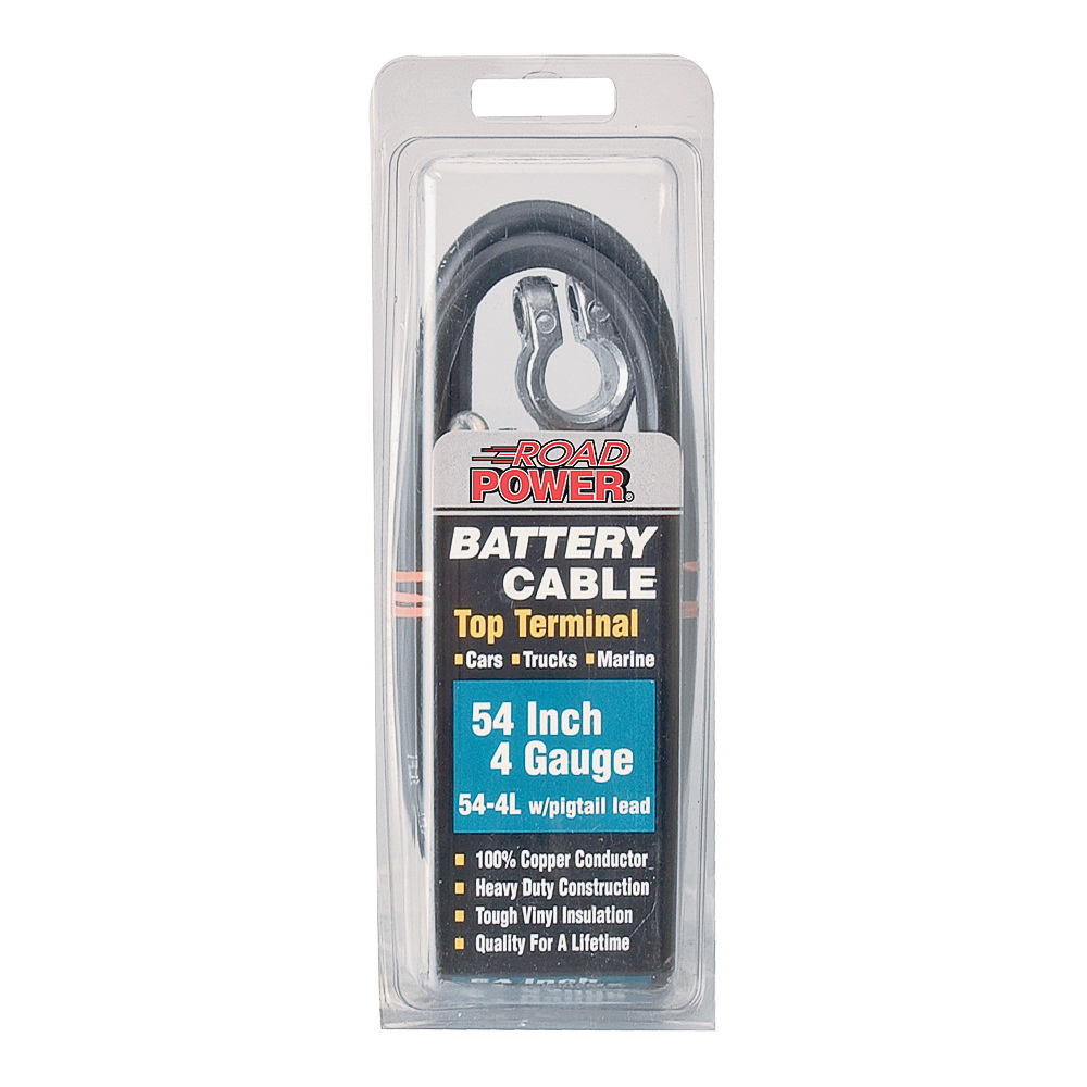 Maximum Energy 54-4L Battery Cable with Lead Wire, 4 AWG Wire, Black Sheath