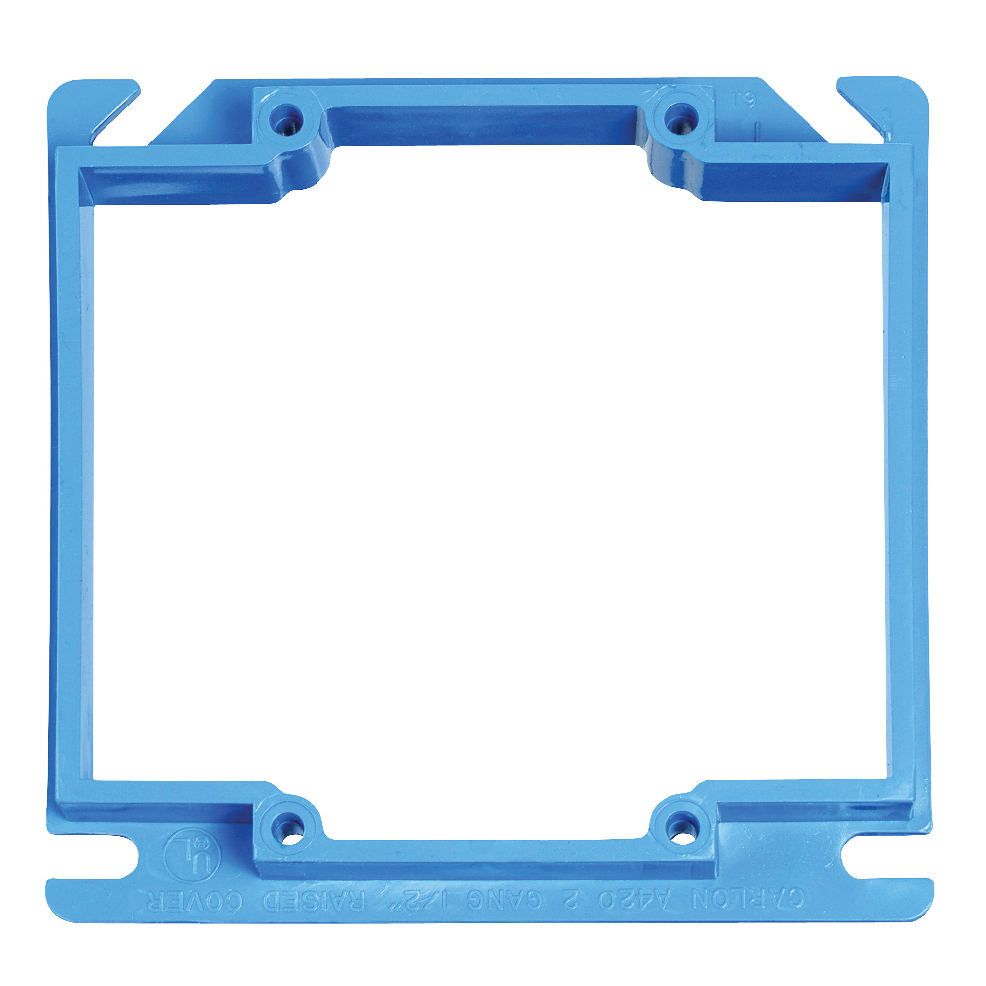 Carlon A420RR Electrical Box Cover, 4 in L, 4 in W, Square, PVC (Plastic), Blue
