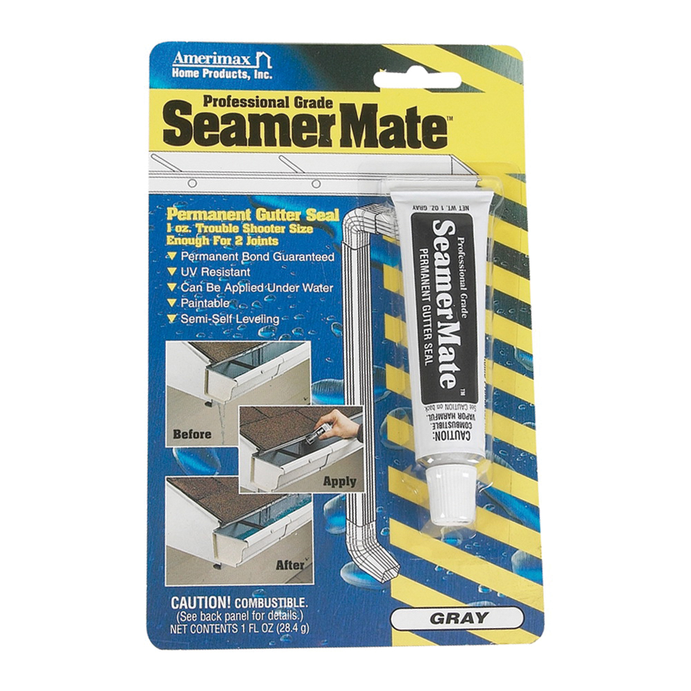 SeamerMate 85127 Gutter Sealant, Gray, Paste, 1 oz Tube