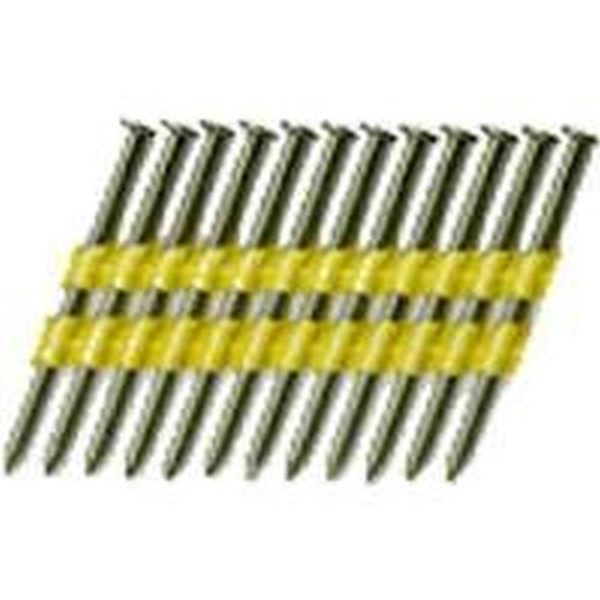 0807151 Series Framing Nail, Plastic Strip Collation, 2-3/8 in L, 11-1/2 Gauge, Steel, Galvanized, Round Head, Ring shank