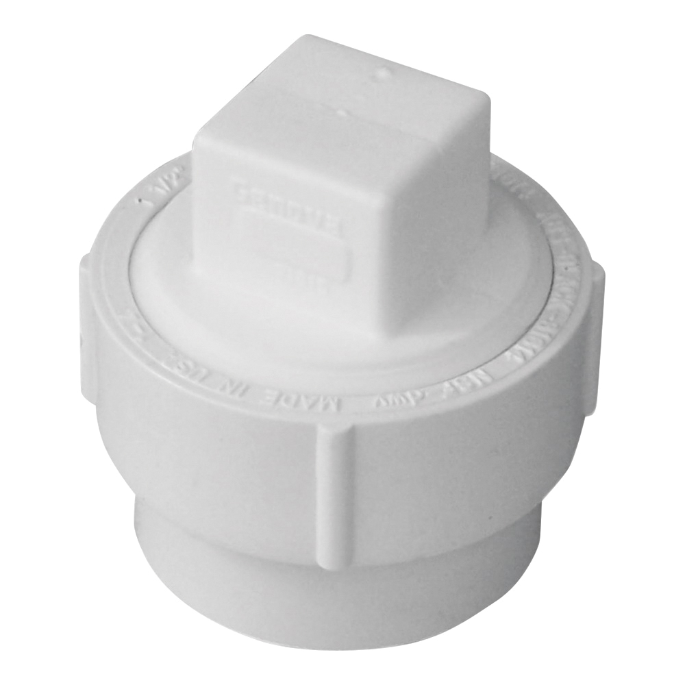 GENOVA 71640 Fitting Cleanout with Threaded Plug, 4 in, Spigot x FIP, PVC, SCH 40 Schedule - 1