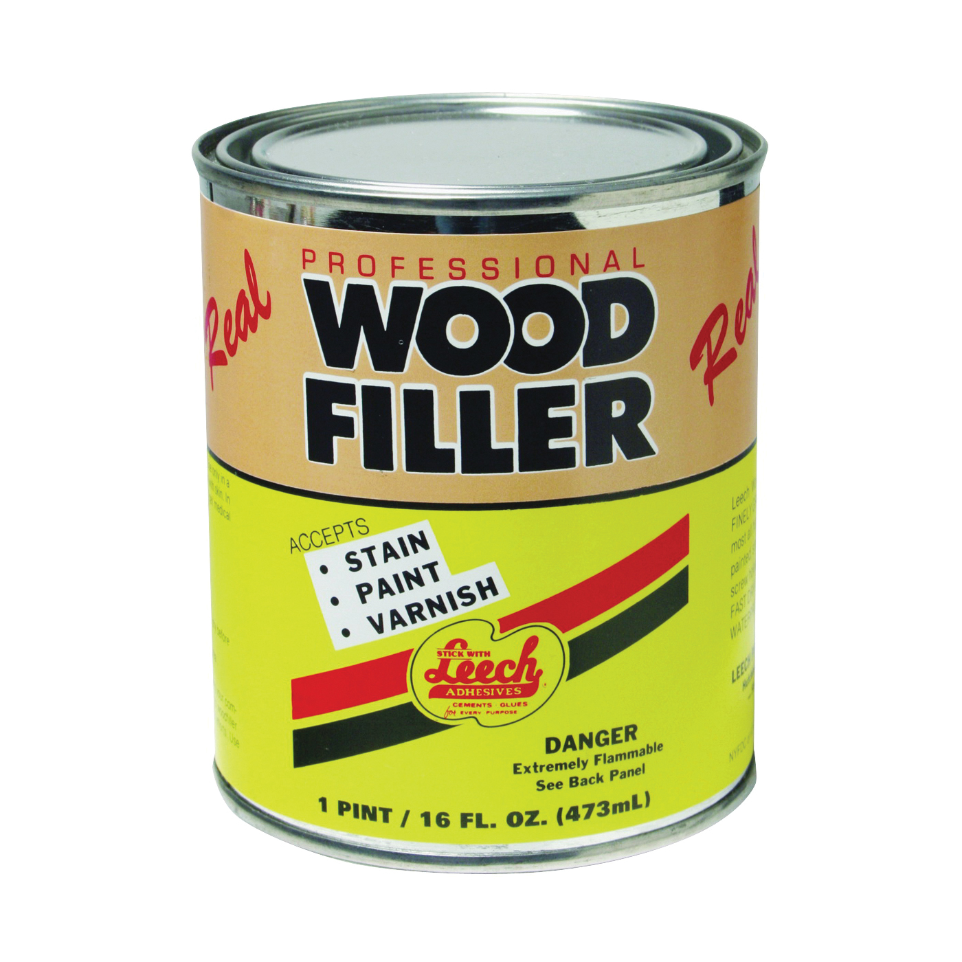 LWF-69 Wood Filler, Liquid, Solvent, Natural, 1 pt Can
