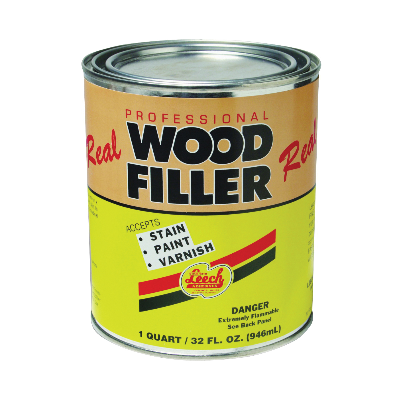 LWF-70-6 Wood Filler, Liquid, Solvent, Natural, 1 qt Can
