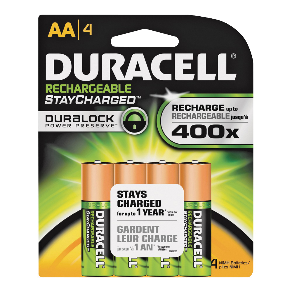 Duracell 66155, AA Battery, Nickel-Metal Hydride, 4 pk