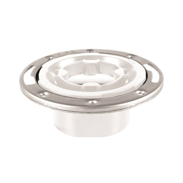 43553 Closet Flange, 3, 4 in Connection, PVC, White, For: Most Toilets