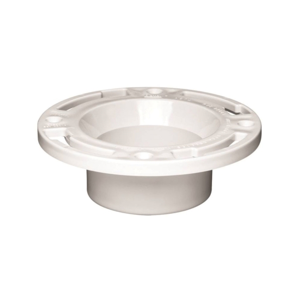 43621 Closet Flange, 4 in Connection, PVC, White