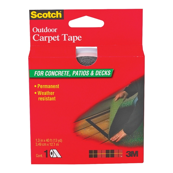Scotch CT3010DC Carpet Tape, 40 ft L, 1.4 in W