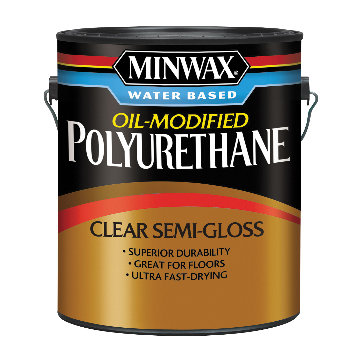 Minwax 710320000 Polyurethane, Water Base, Clear, Semi-Gloss, Liquid, 1 gal Can