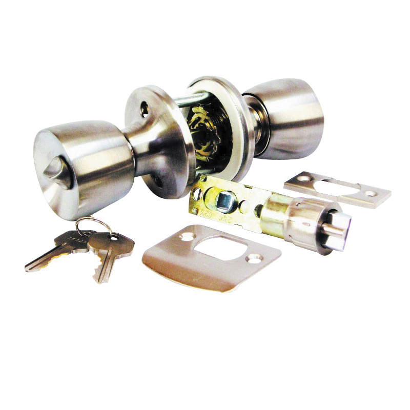 D-090B Entrance Lockset, Stainless Steel, Brushed Stainless Steel
