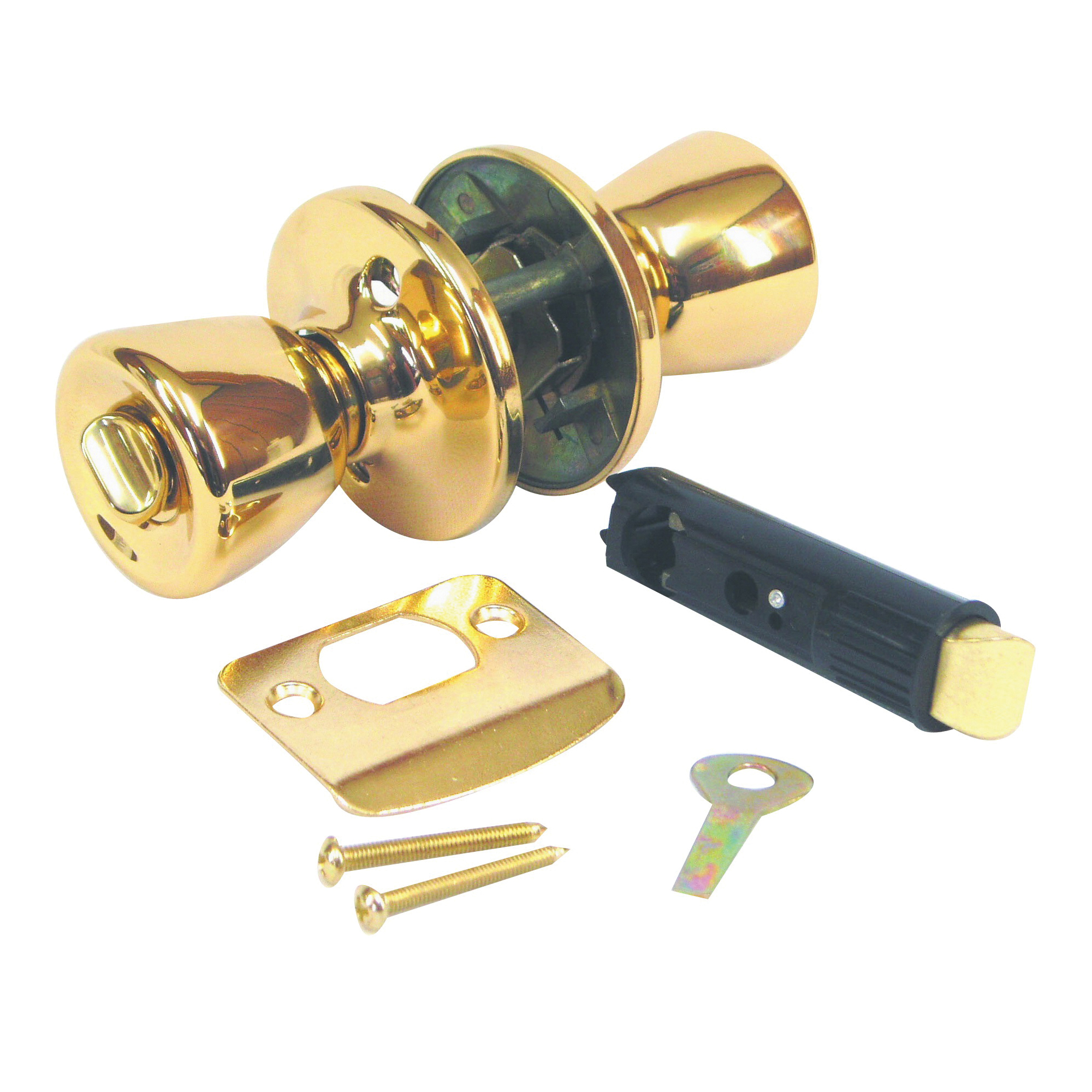 D-600B Door Privacy Lockset, Metal, Brass