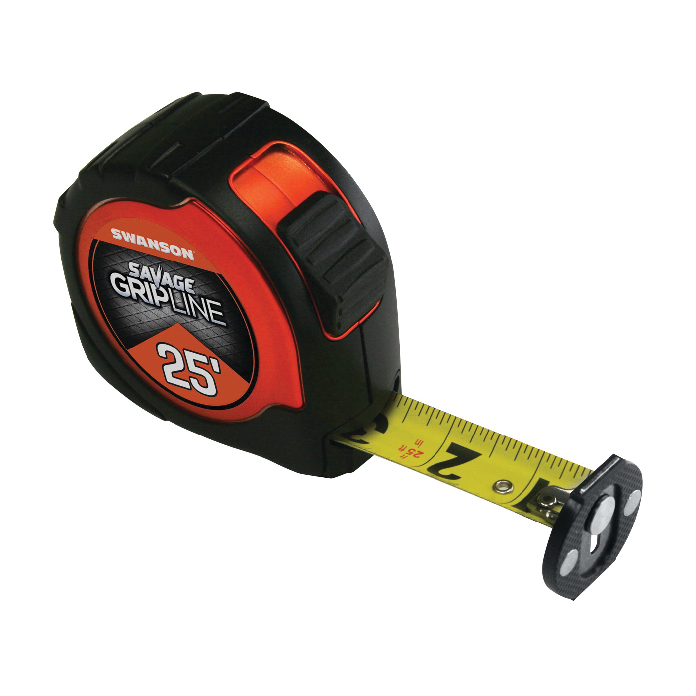 SAVAGE Series SVGL25M1 Tape Measure, 25 ft L Blade, 1-1/16 in W Blade, ABS/Rubber Case