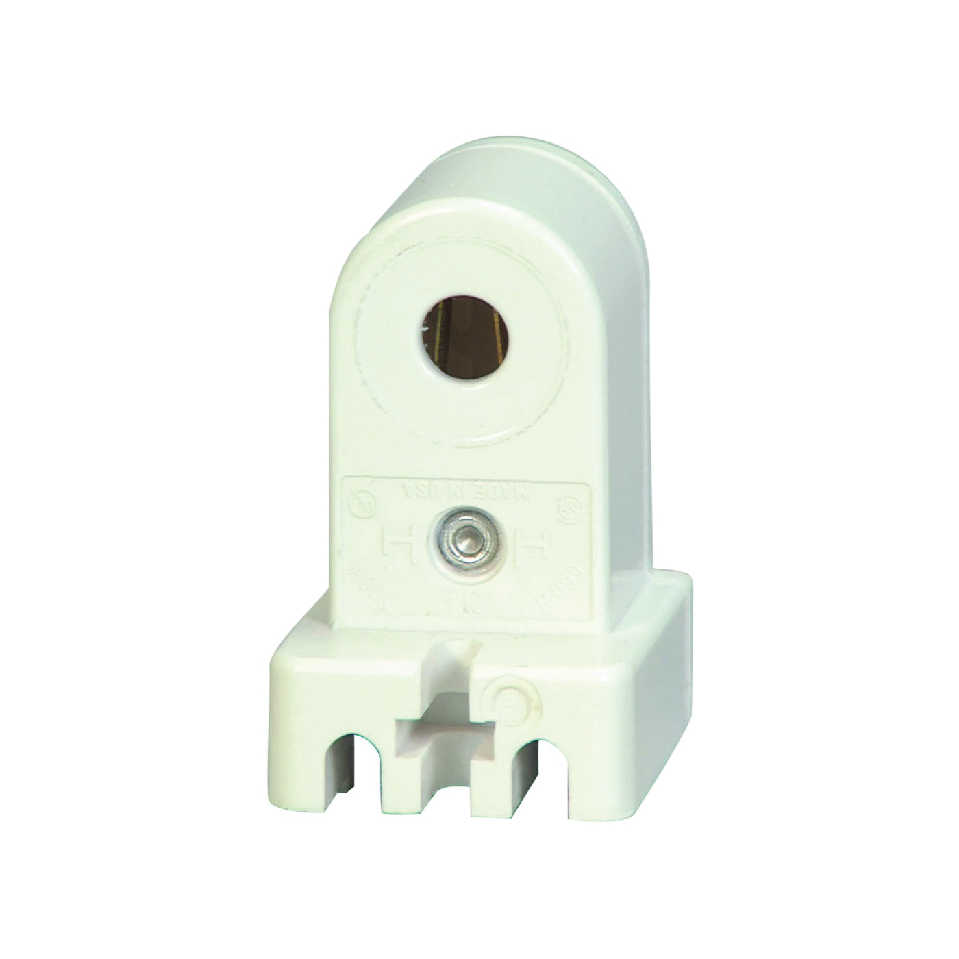 2503W-BOX Lamp Holder, Stationary, 1.45 in W x 2.33 in H Dimensions, 600 VAC, 660 W, White
