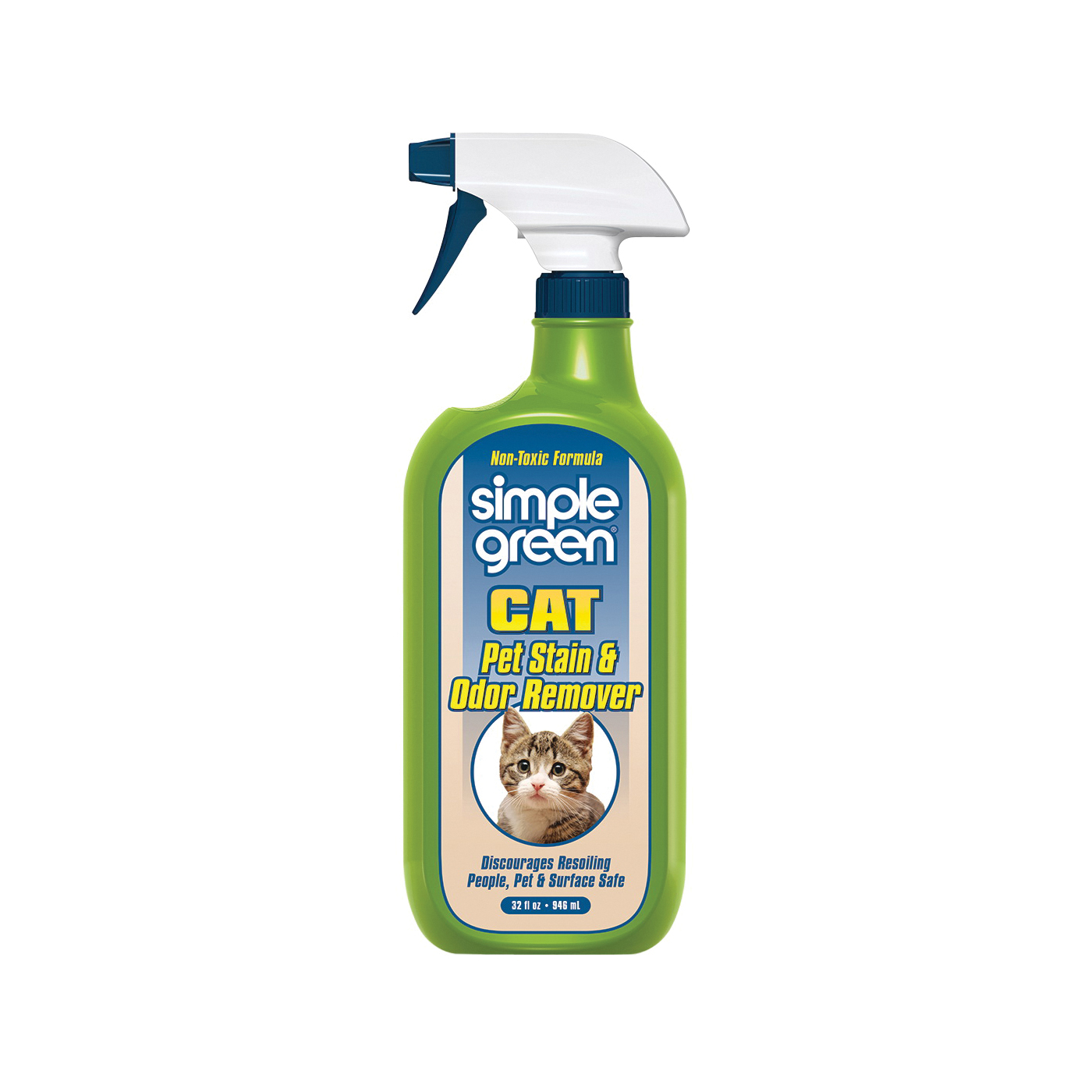 Simple Green 2010000615311 Cat Stain and Odor Remover, Liquid, Citrus, 32 oz - 1