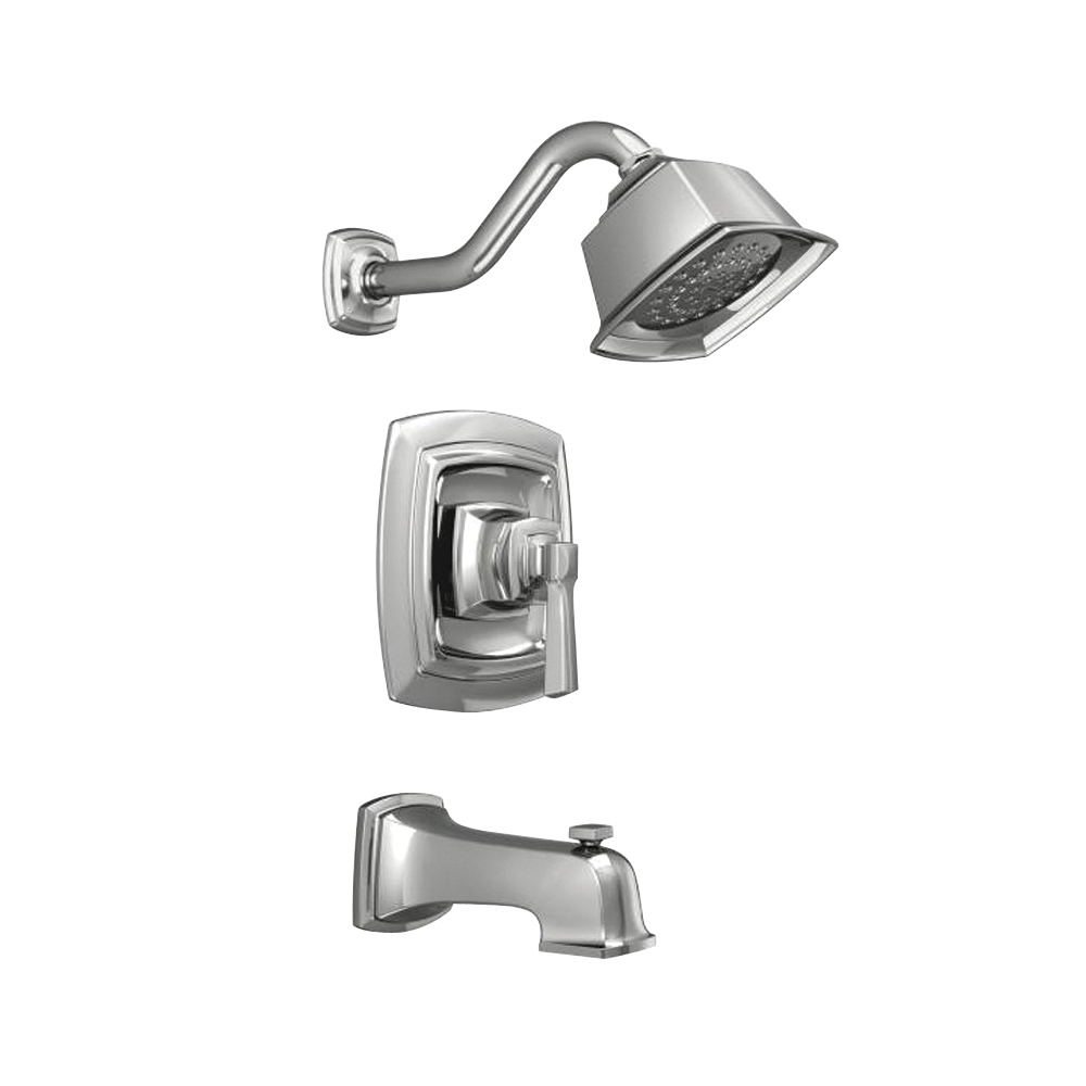 Boardwalk Series 82830EP Tub and Shower Faucet, 2 gpm Showerhead, Diverter Tub Spout, 1-Handle, Chrome Plated