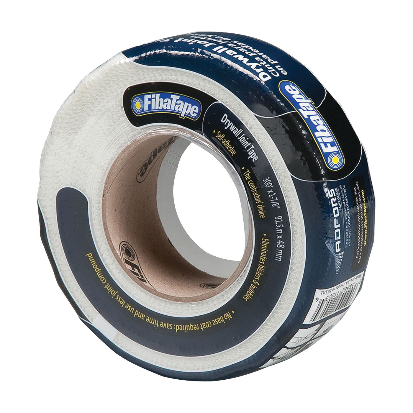 FDW8660-U Drywall Tape Wrap, 150 ft L, 1-7/8 in W, White