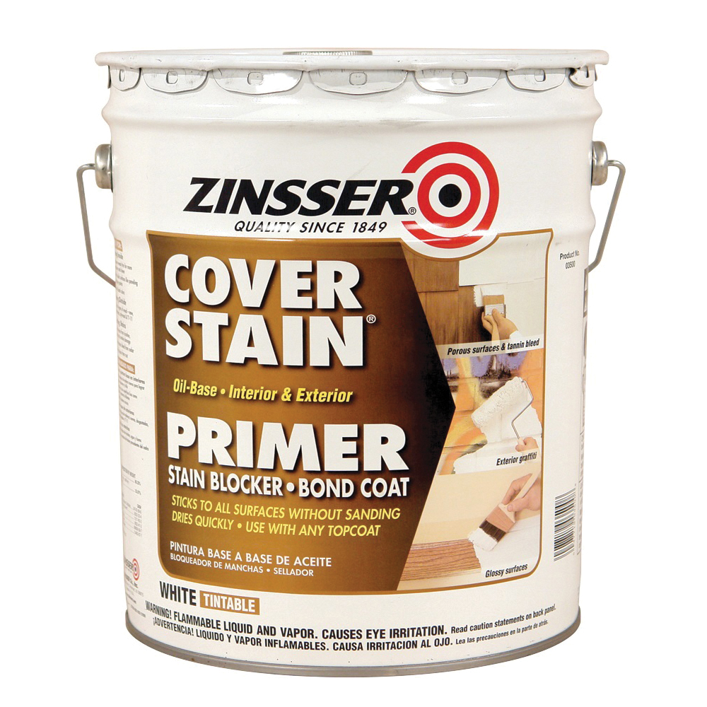 Cover-Stain 03500 Exterior Primer, Flat/Matte, White, 5 gal