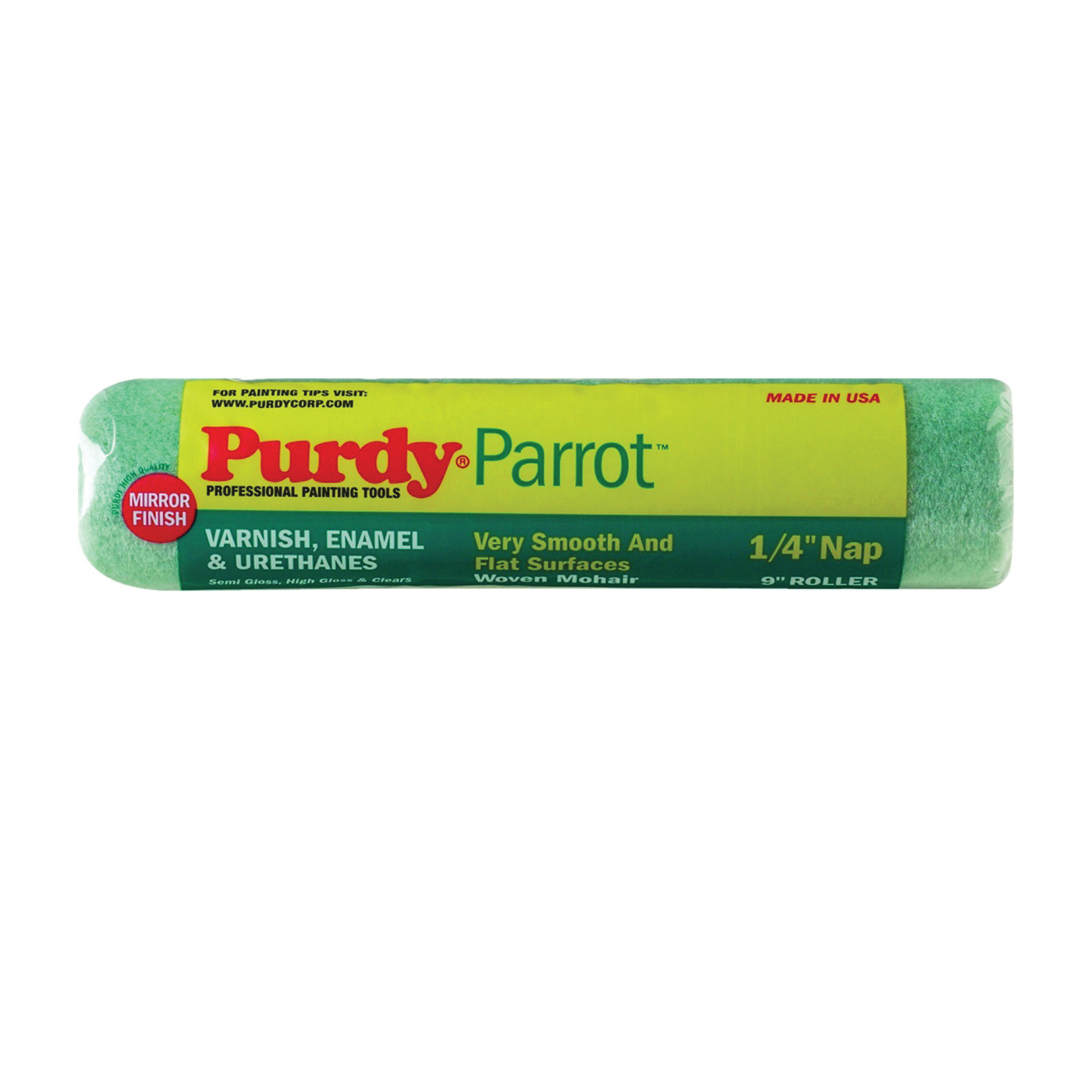 Parrot 144644091 Paint Roller Cover, 1/4 in Thick Nap, 9 in L, Mohair Fabric Cover