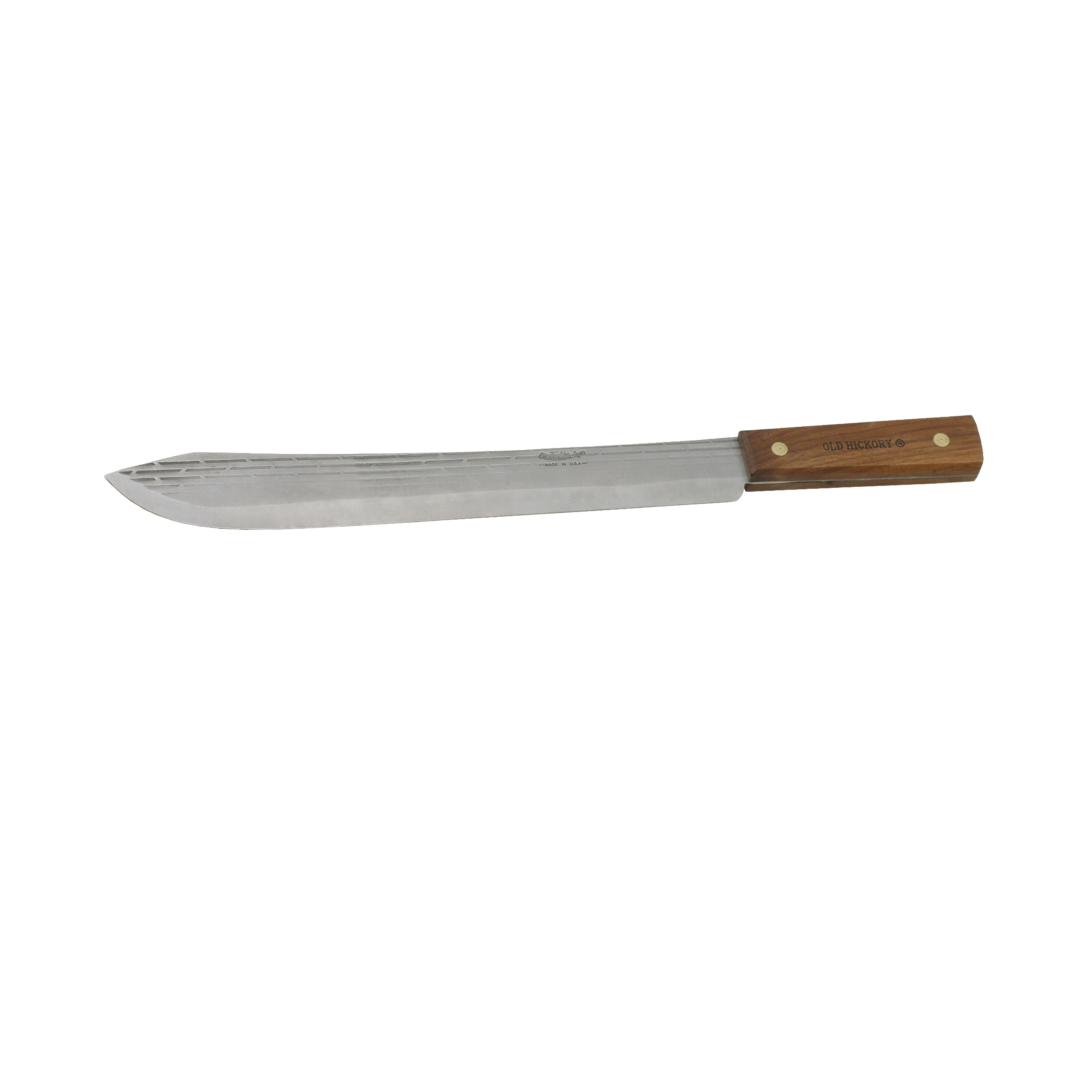 7-14 Butcher Knife, 1095 Carbon Steel Blade, Hardwood Handle, Brown Handle