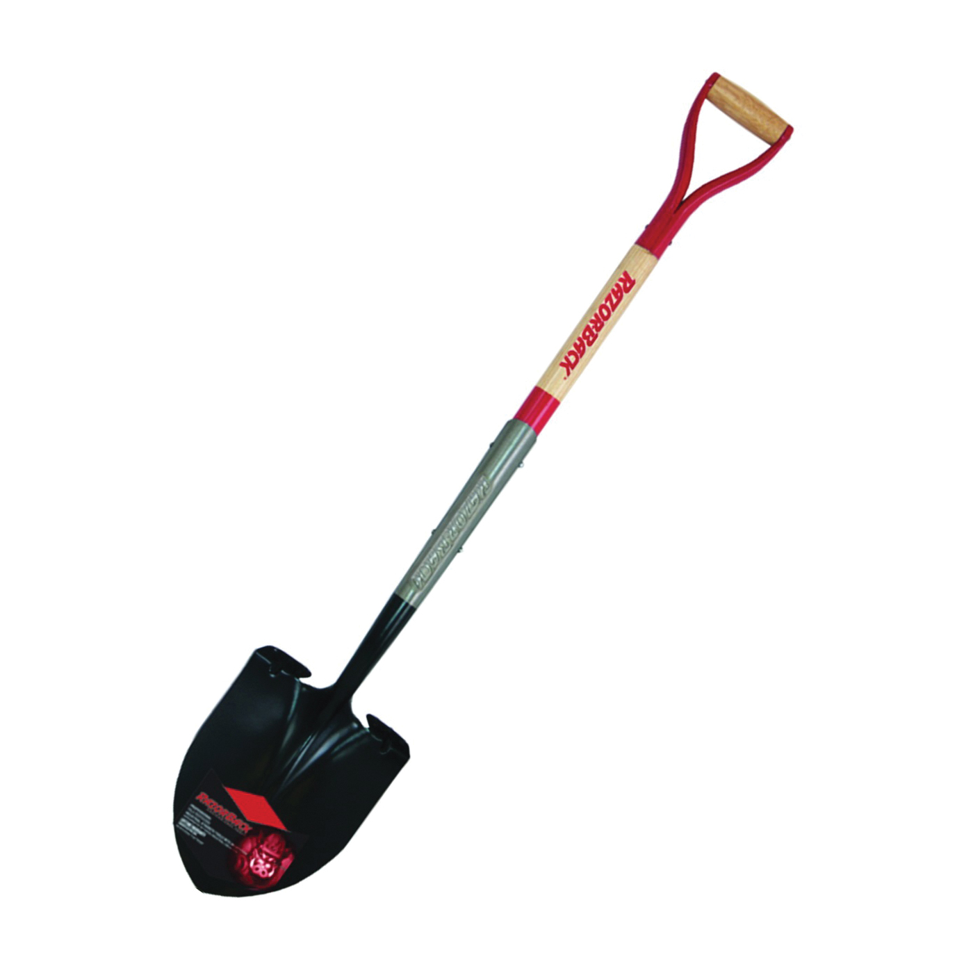 2594200 Digging Shovel, 9 in W Blade, Steel Blade, North American Hardwood Handle, D-Shaped Handle